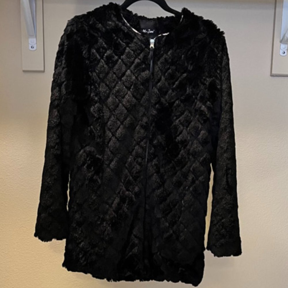 Me Jane Black Faux Fur Jacket